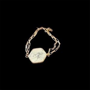 Gold marble large bead designed bracelet